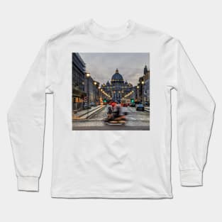 Speeding Past St Peter's Rome Long Sleeve T-Shirt